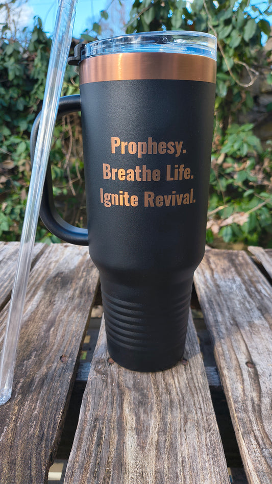 **LIMITED DROP** DVR 40oz Insulated Mug - Black/Rose Gold